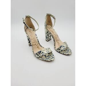 Sam Edelman Women’s Yaro Heels, Blue/Light Gold, 9M US